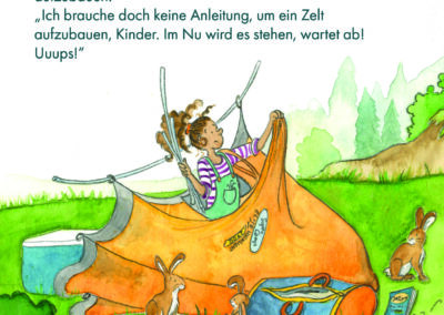 Kinderbuch Illustration Campingurlaub