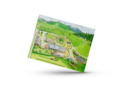 Kartenillustration Bauernhof